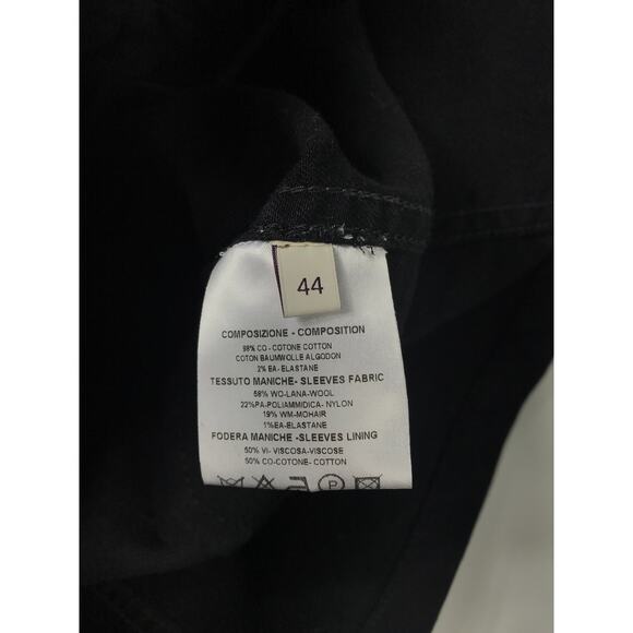 Stella McCartney Black Denim Mixed Blue Wool Sleeves Zip Jacket 44/ Medium - Picture 9 of 11